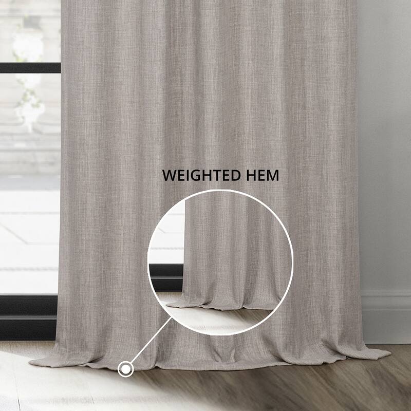 Exclusive Fabrics Grommet Textured Faux Linen Room Darkening Curtains for Bedroom & Living Room Curtains (1 Panel)
