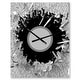 preview thumbnail 14 of 13, Strick & Bolton 'Abstract Broken Wall 3D Design' Metal Clock
