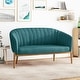preview thumbnail 1 of 26, Galena Mid-century Modern Glam Loveseat by Christopher Knight Home Teal+Brown