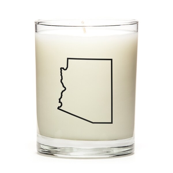 Custom Candles with the Map Outline Arizona, Lavender