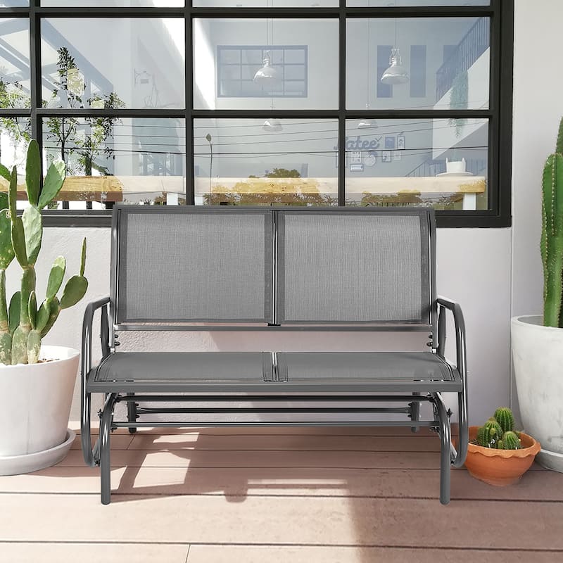 48" Swing Glider Chair Patio Swing Rocker Lounge Glider Chair