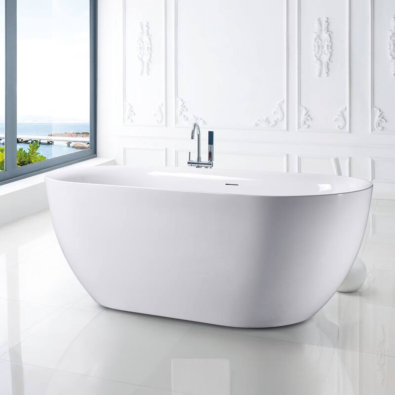 Freestanding Pure Acrylic Sheet Bathtub With Drainage and Overflow
