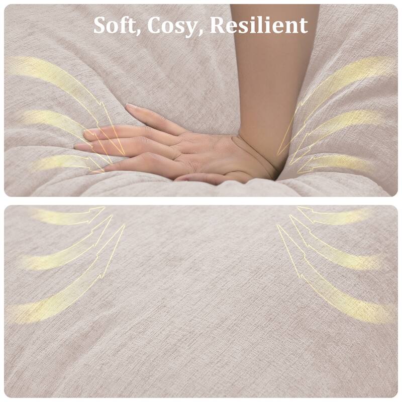 Modern Modular L Shaped Chenille Sofa Couch Reversible Ottoman