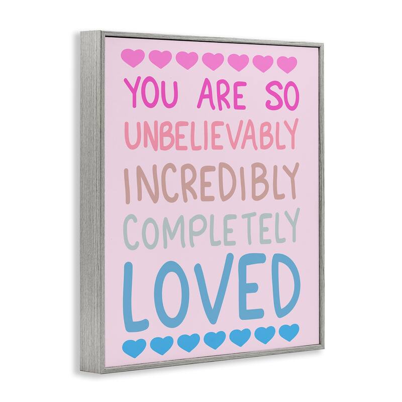 Stupell Incredibly Loved with Hearts Framed Giclee Art Design By Sweet Melody Designs