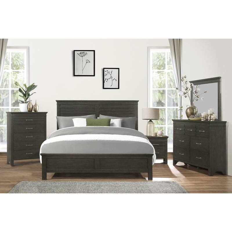 Hyacinthe Charcoal Gray Panel Bed