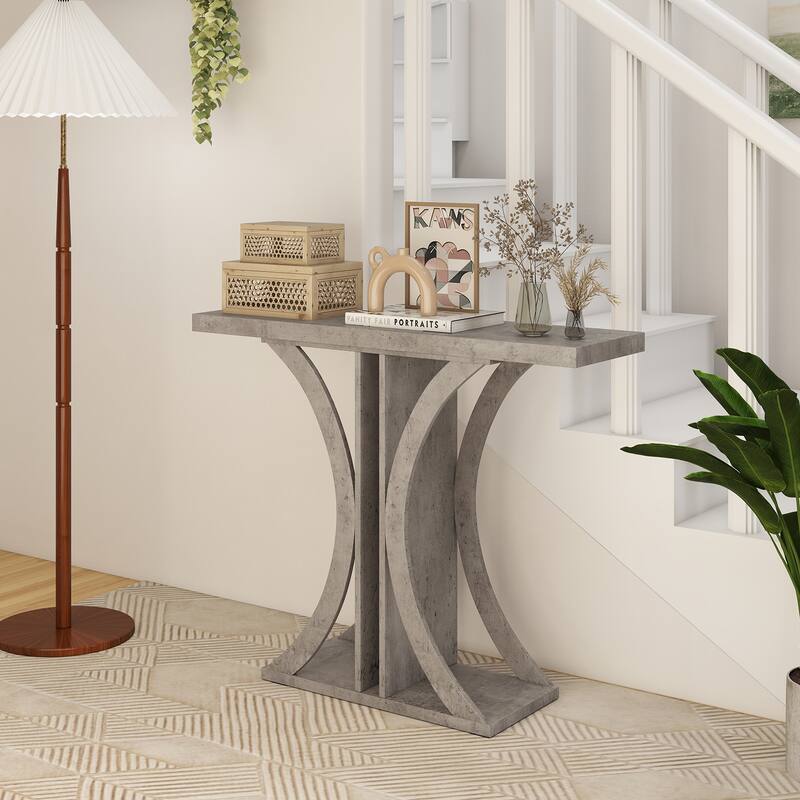 Gymax Console Table 40'' Rectangular Entryway Table w/Geometric Frame