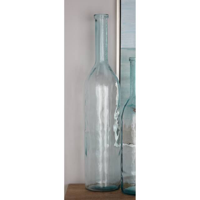 Clear Recycled Glass Spanish Vase - 8"W x 8"L x 40"H - Clear - Long Neck