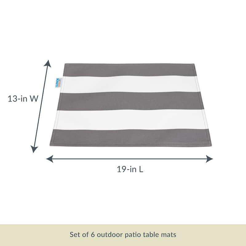 Island Retreat All-Weather Outdoor Reversible Table Mat (Set of 6)