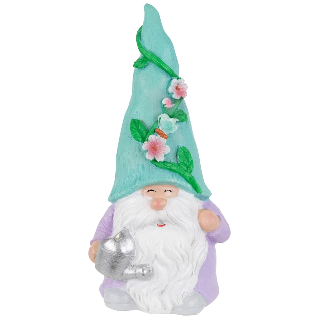 Happy Gardening Gnome with Watering Can Outdoor Garden Statue - 7.75"