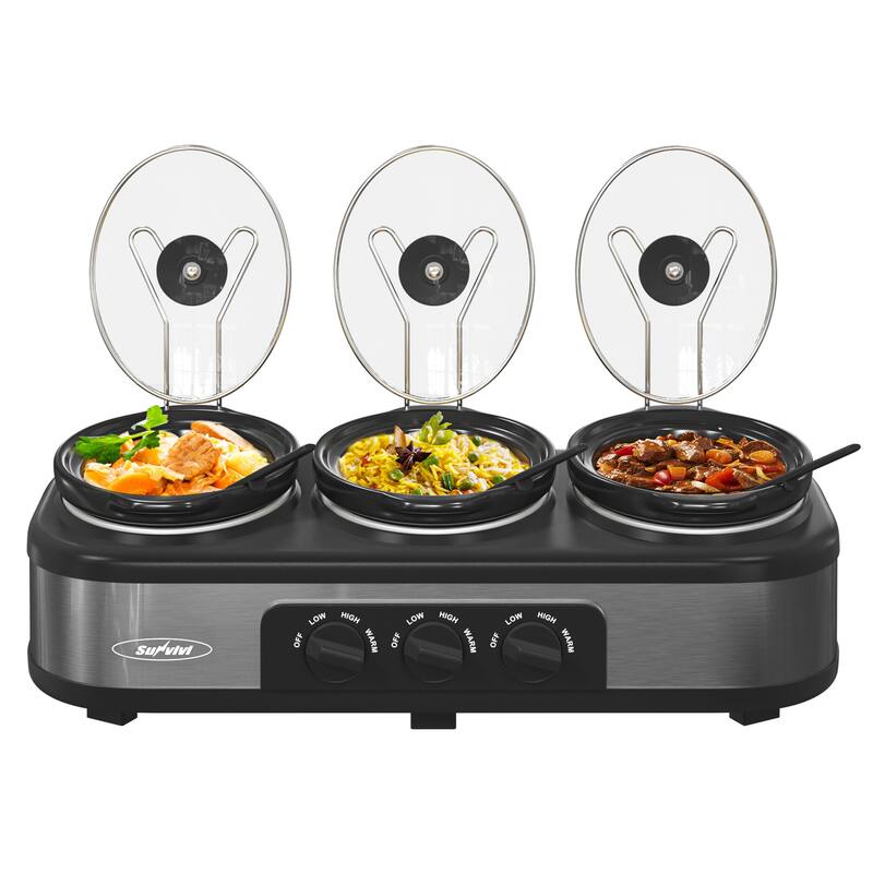 Royalcraft Triple Slow Cooker Stainless Steel