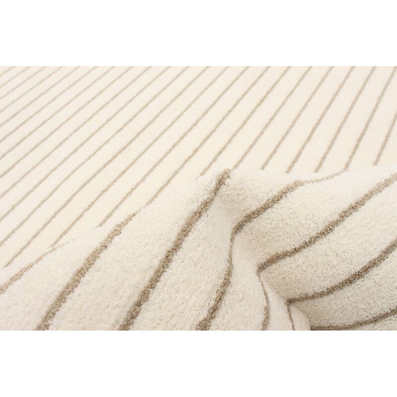 ECARPETGALLERY Madison White/Tan Modern & Contemporary Rug