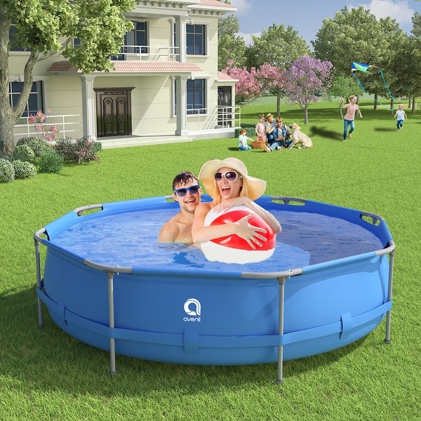 Inflatable Pool Goplus Above Ground Swimming Pool, 12' X 12' X 30