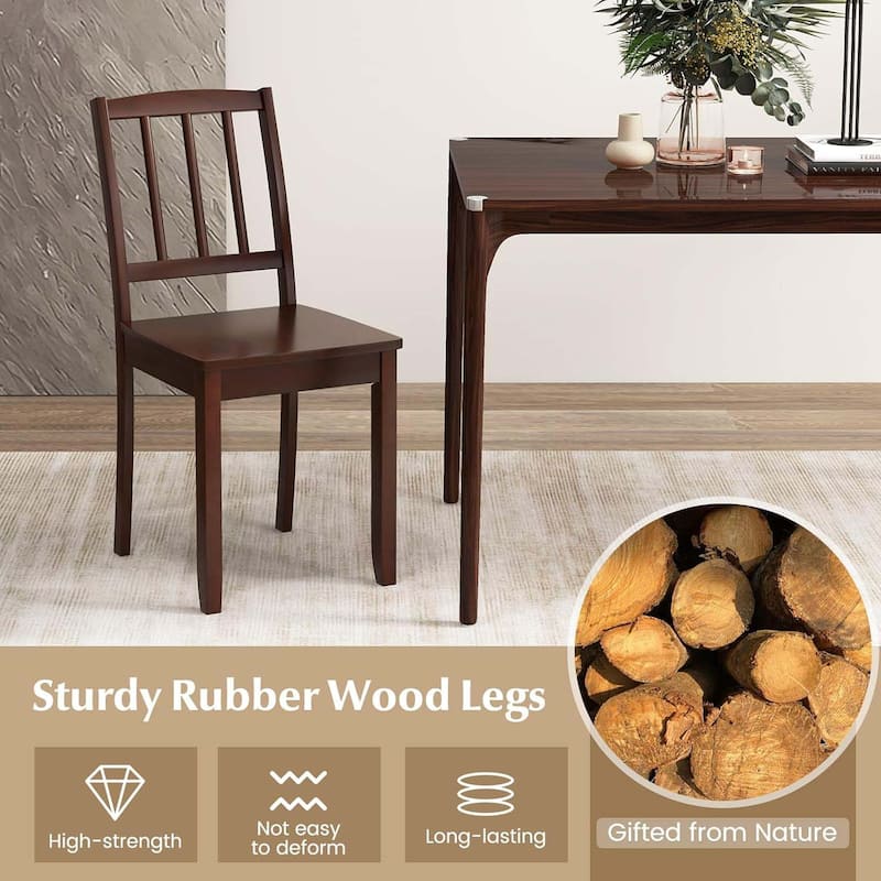 2-Pack Armless Side Kitchen Chairs w/ Curved Backrest