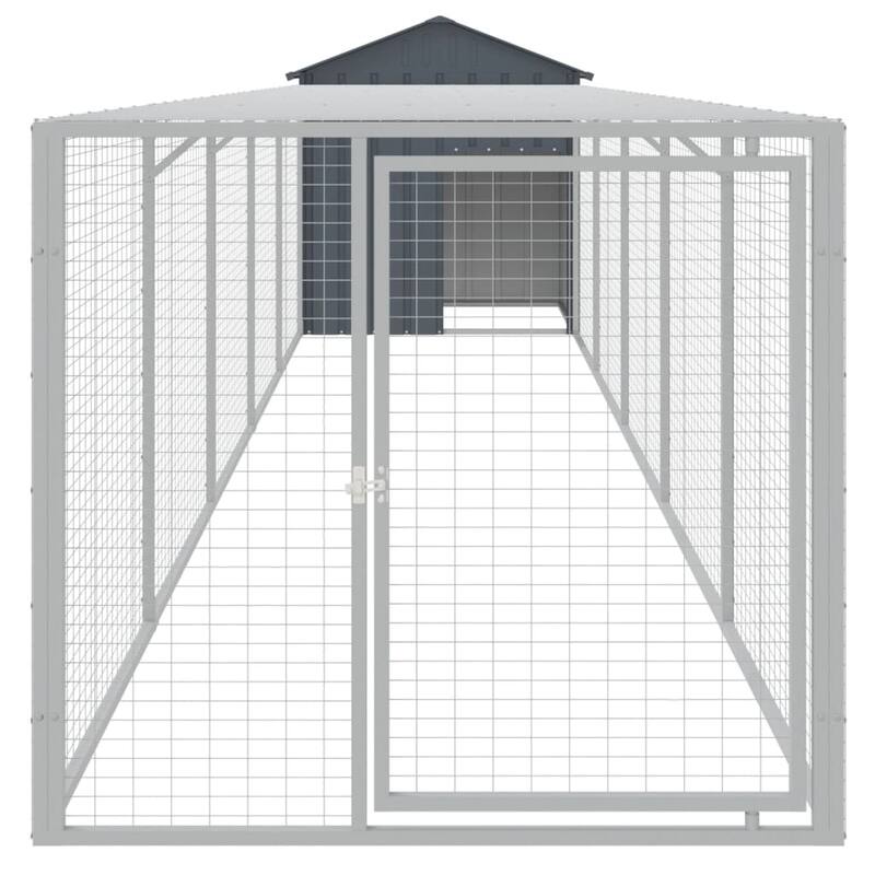 vidaXL Chicken Cage with Run Light Gray/Anthracite multisize Galvanized Steel