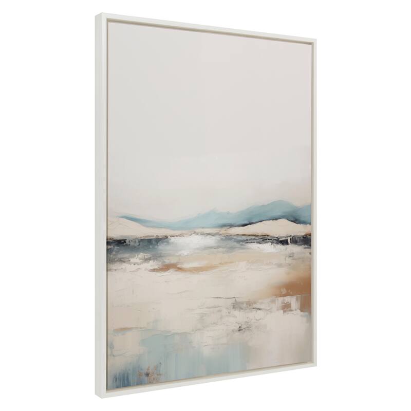 Kate and Laurel Sylvie Tranquil Landscape IV Framed Canvas by Amy Lighthall - 31.5x41.5 - White