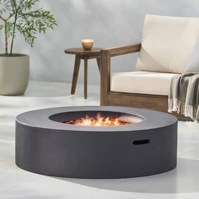 Aidan Outdoor 50,000 BTU Lightweight Concrete Circular Fire Pit (No Tank Holder) by Christopher Knight Home