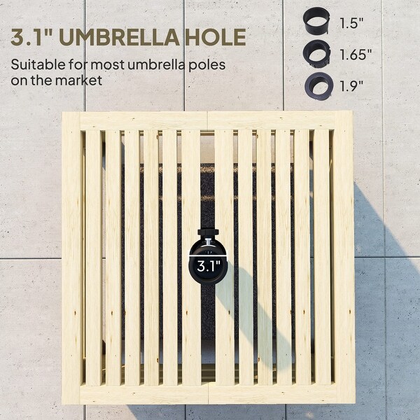 Outsunny 2-in-1 Outdoor Storage Box for Umbrella Base, Umbrella