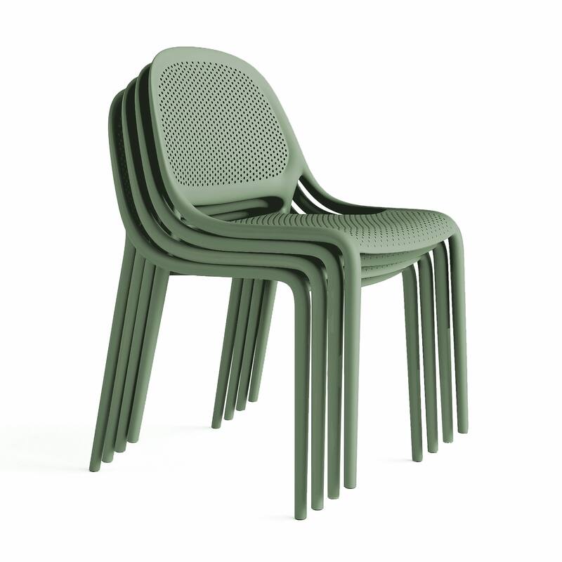 Shay Set of 4 Stackable Dining Chairs, Indoor/Outoor