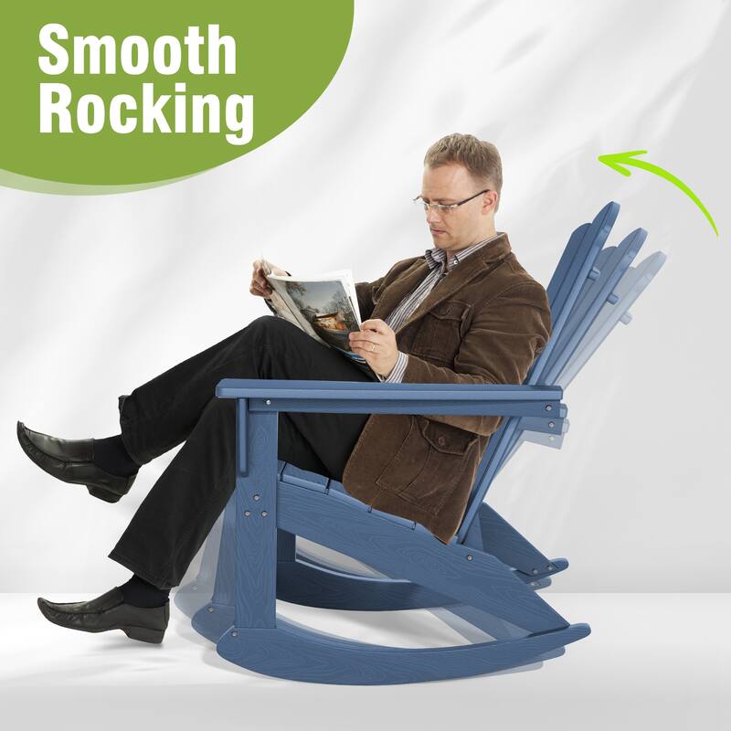 HDPE All Weather Patio Rocking Chair with Wide Armrest