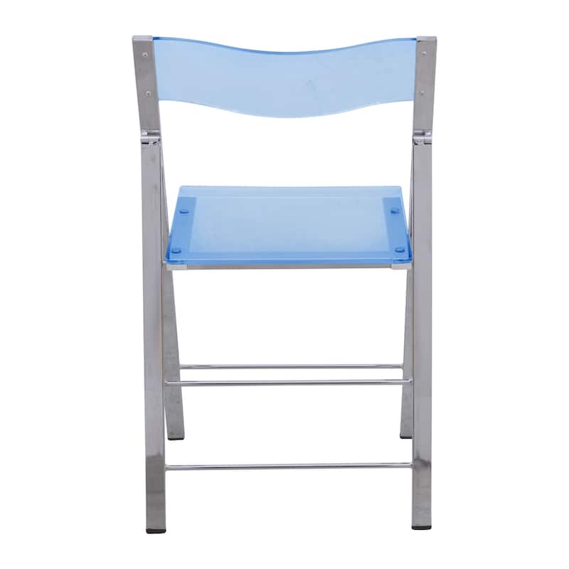 LeisureMod Menno Modern Acrylic Folding Chair - Red - 4 x 30 x 16.5