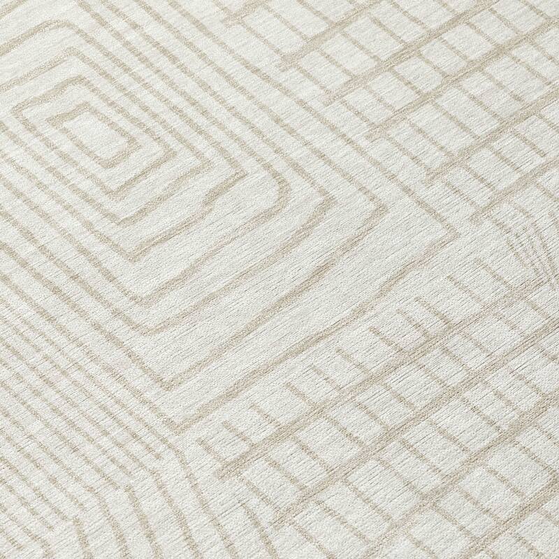 Machine Washable Indoor/ Outdoor Geo Patchwork Chantille Rug