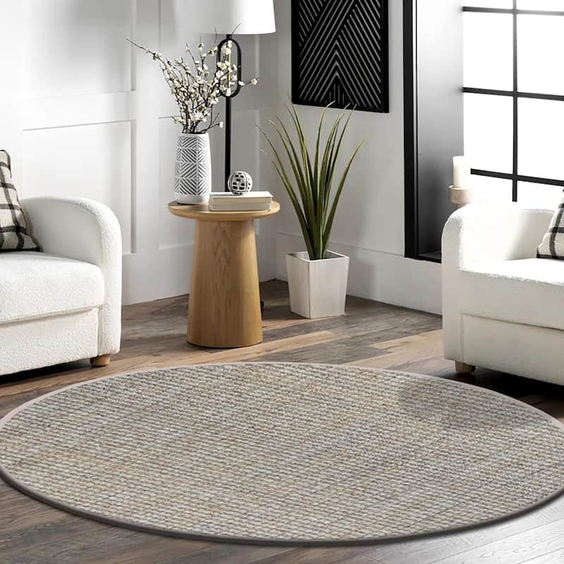 Delara Premium Handwoven Natural Fiber Area Rug, 60% Wool 40% Jute excellent choice in high-traffic areas such as Living rooms
