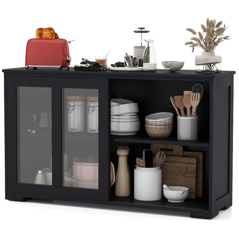 Costway 2-Door Stackable Buffet Sideboard Set of 2 with Sliding - See Details