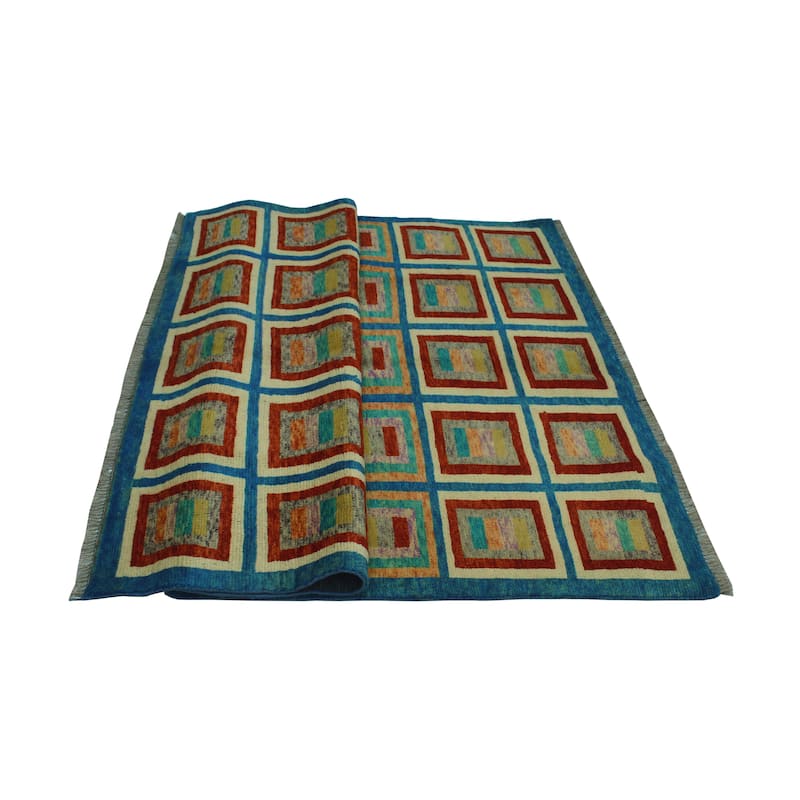 Balochi Mitchell Blue/Rust Rug - 4'6" x 6'7"