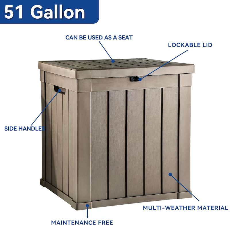 Moasis 51 Gallon Weatherproof Outdoor Storage Deck Box