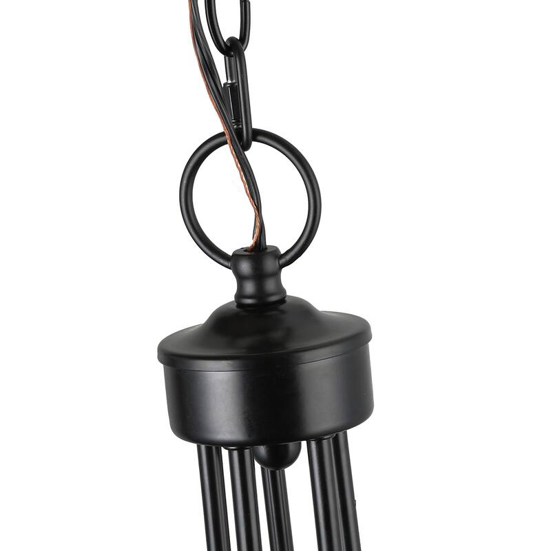 Modern Black 5-Light French Country Chandelier Light for Dining Room - W 18.5"x H 23.5"