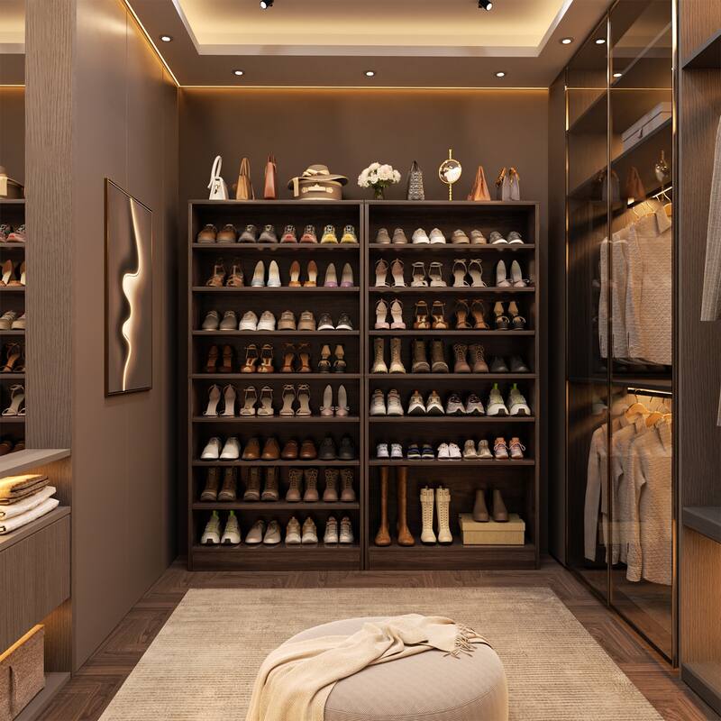 Cimly 45 Pairs Tall Shoe Cabinet, 9-Tier Wooden Shoe Storage Organizer with Adjustable Shelves