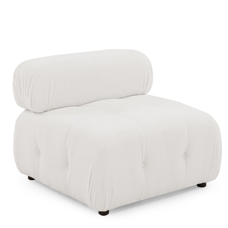 93" Velvet Modular Sectional Sofa with Button Tufted Design, Reversible Ottoman and DIY Combination