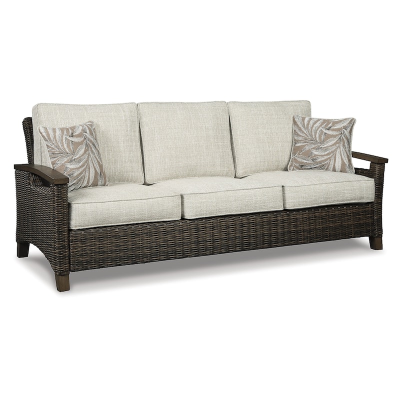 Signature Design by Ashley Paradise Trail Medium Brown/Beige 3-Piece Outdoor Seating Package - 84"W x 34"D x 37"H
