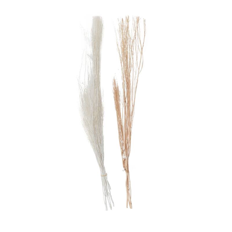 Multi colored, White Brown or Light Brown Dried Plant Pigeon pea Natural Foliage (Set of 2)