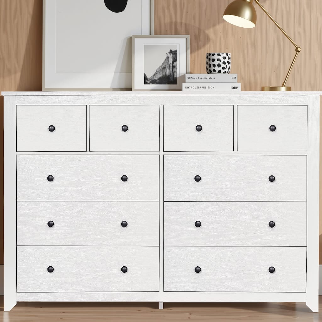 Modern 10-Drawer Dresser with Ample Storage Wide Chest