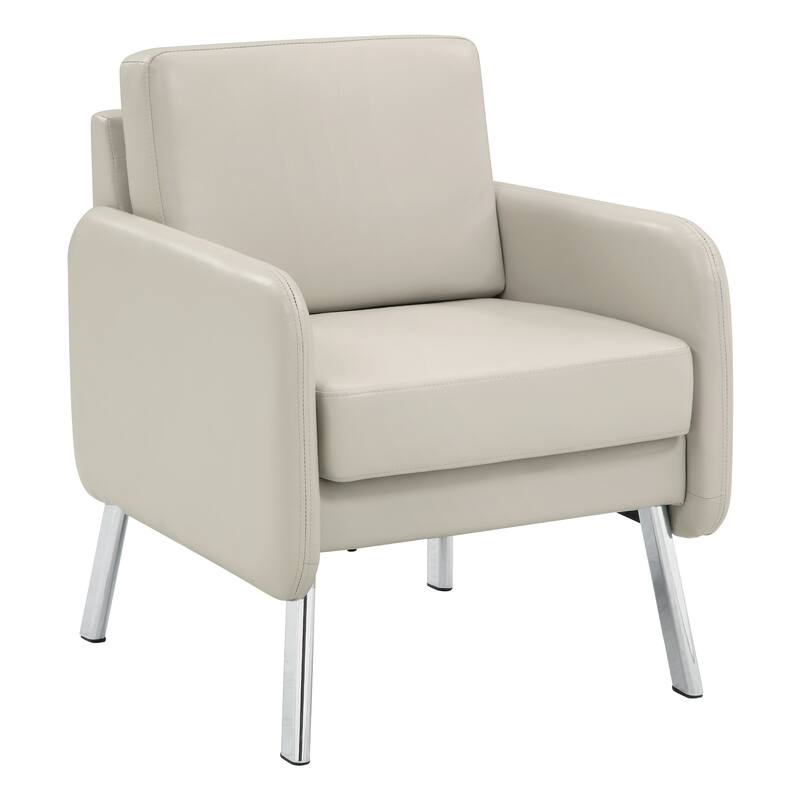 Lounge Chair - Cream Faux Leather