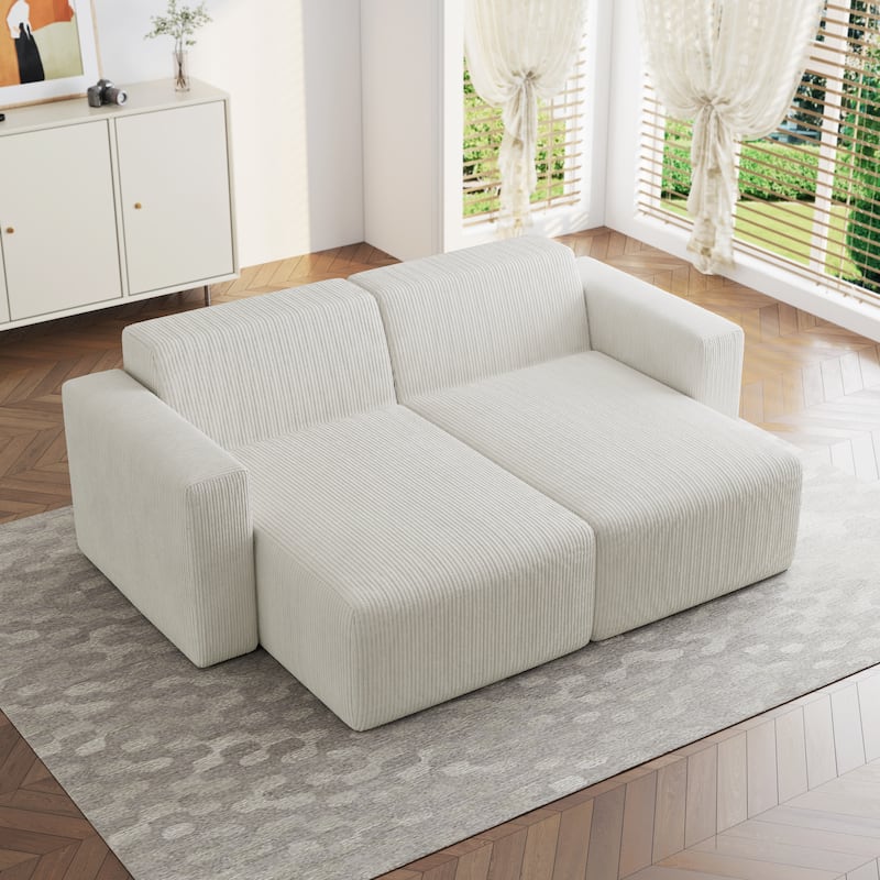 UIXE Upholstered Corduroy Chaise Lounges For Interior