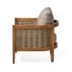 preview thumbnail 47 of 69, Burchett Outdoor Acacia Wood and Wicker 4 Seater Chat Set with Optional Sunbrella Cushions by Christopher Knight Home