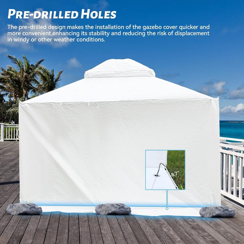 GDFStudio - Harper 10'x12' Universal Waterproof Winter Gazebo Cover with Sidewalls and Mesh Windows - 10x12 FT