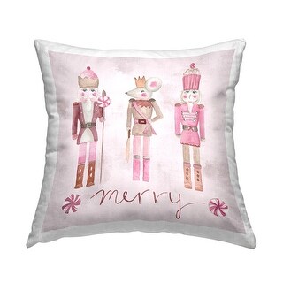 Stupell Merry Pink Nutcrackers Decorative Printed Throw Pillow Design by Melissa Hyatt