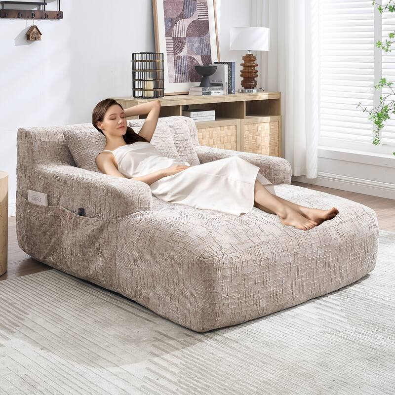 Futon Sofa Bed,3-in-1 Multi-Functional Corduroy Sleeper Couch Pull-Out Bed,Adjustable Backrest and Pillows,Convertible Sofa Bed - Khaki