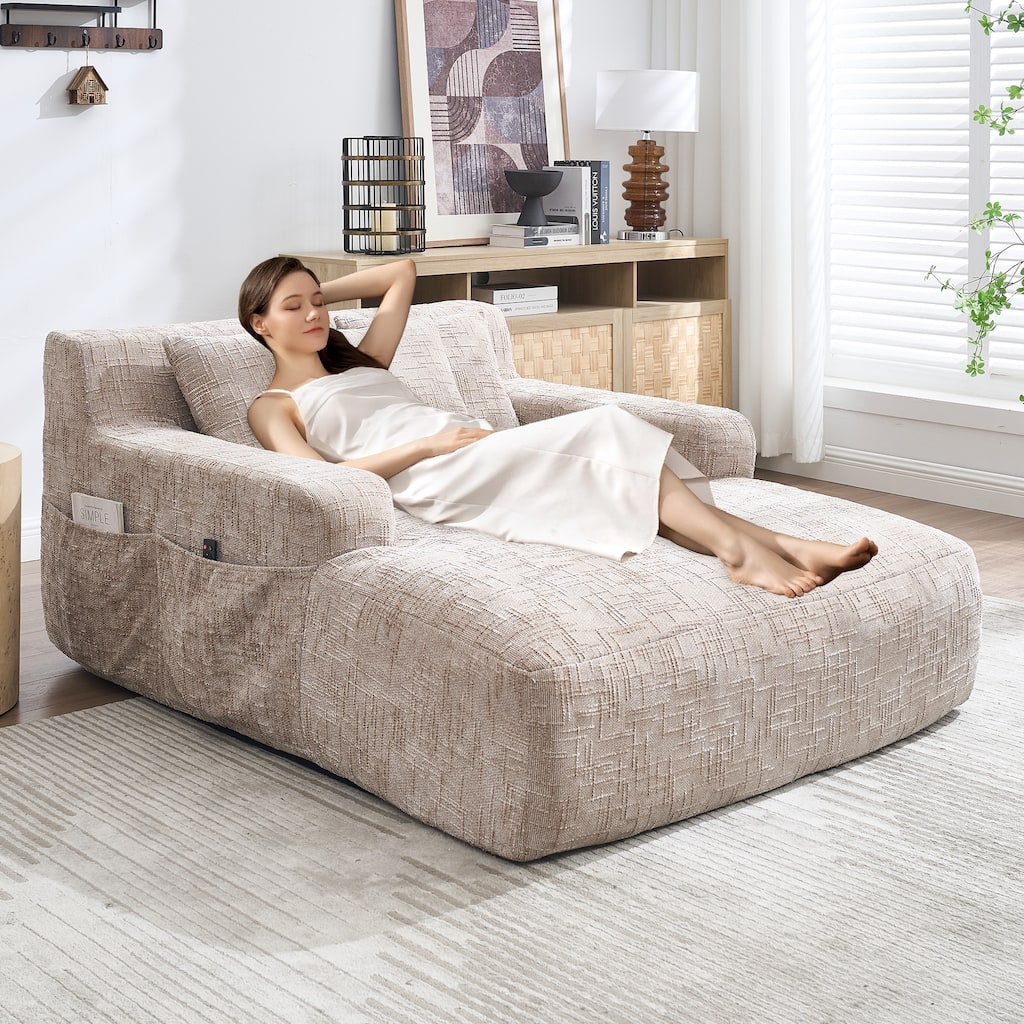 Futon Sofa Bed,3-in-1 Multi-Functional Corduroy Sleeper Couch Pull-Out Bed,Adjustable Backrest and Pillows,Convertible Sofa Bed