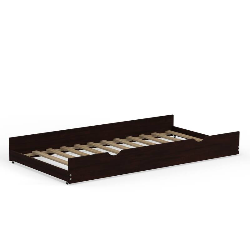 Arca Wood Twin Over Twin Bunk Bed, Hanging Nightstand, and Trundle