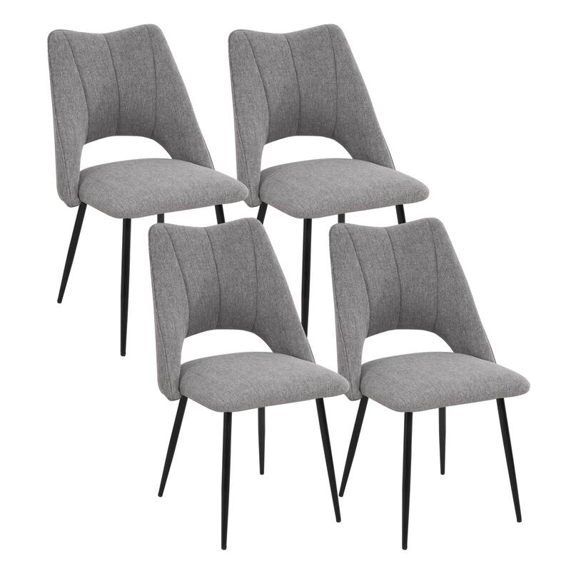 4-Chair Set Combination, Modern and Simple, With High Resilience Filling, Metal Legs, Adjustable Feet