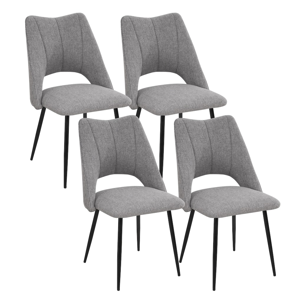 4-Chair Set Modern Dining Chair with Metal Legg & Adjustable Feet