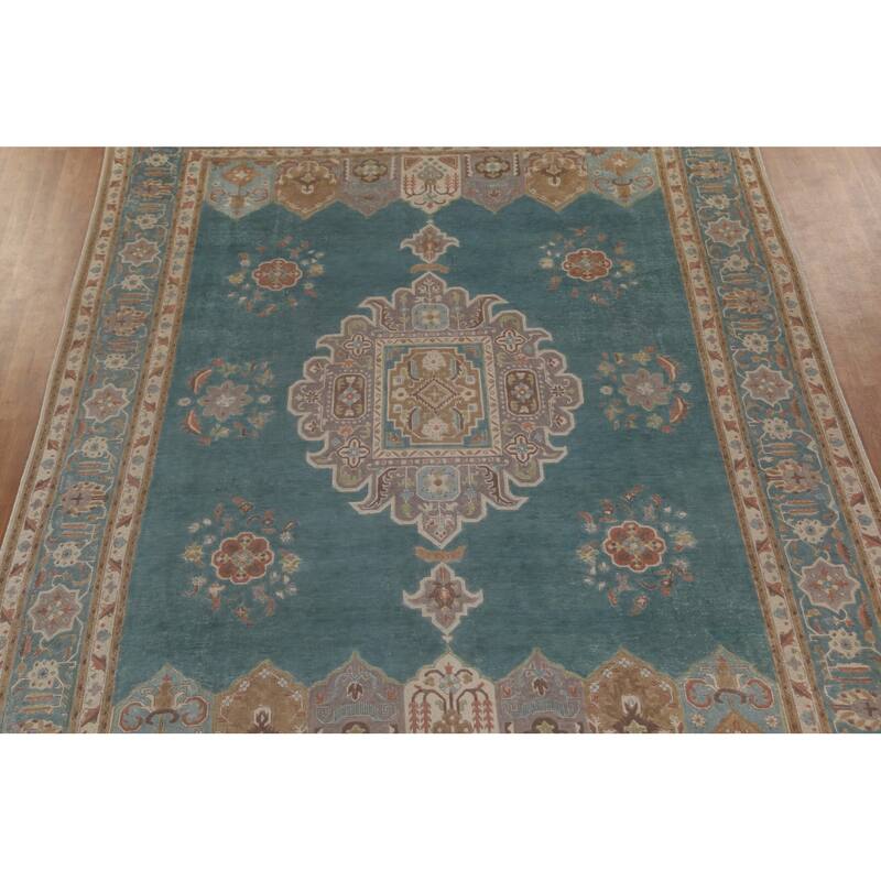 Over-Dyed Tabriz Persian Antique Area Rug Handmade Wool Carpet - 9'11"x 13'1"