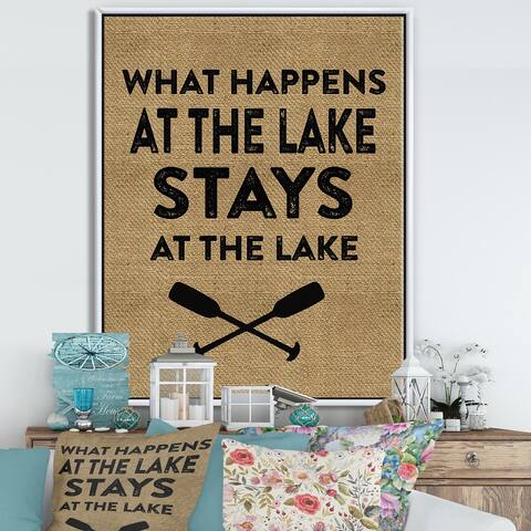 Designart 'Stays At The Lake' Lake House Framed Canvas Wall Art