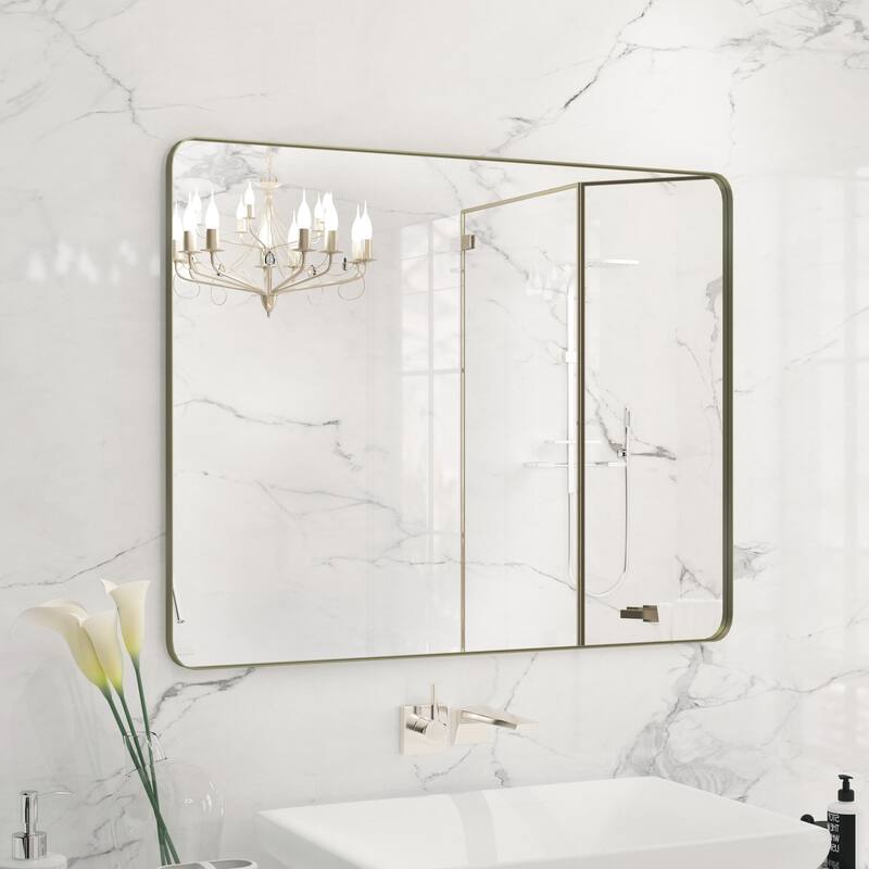 QuivaraView Rectangular Aluminum Framed Bathroom Vanity Mirror - 32"x 40" - Bronze