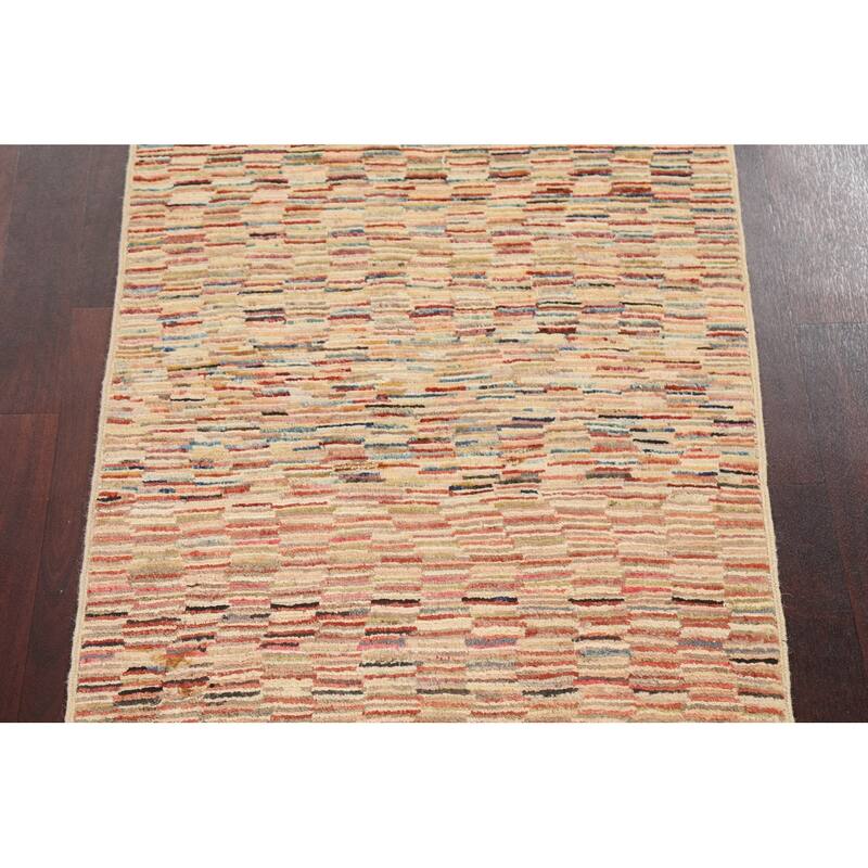 Striped Modern Gabbeh Kashkoli Oriental Wool Area Rug Handmade Carpet - 2'5" x 3'9"