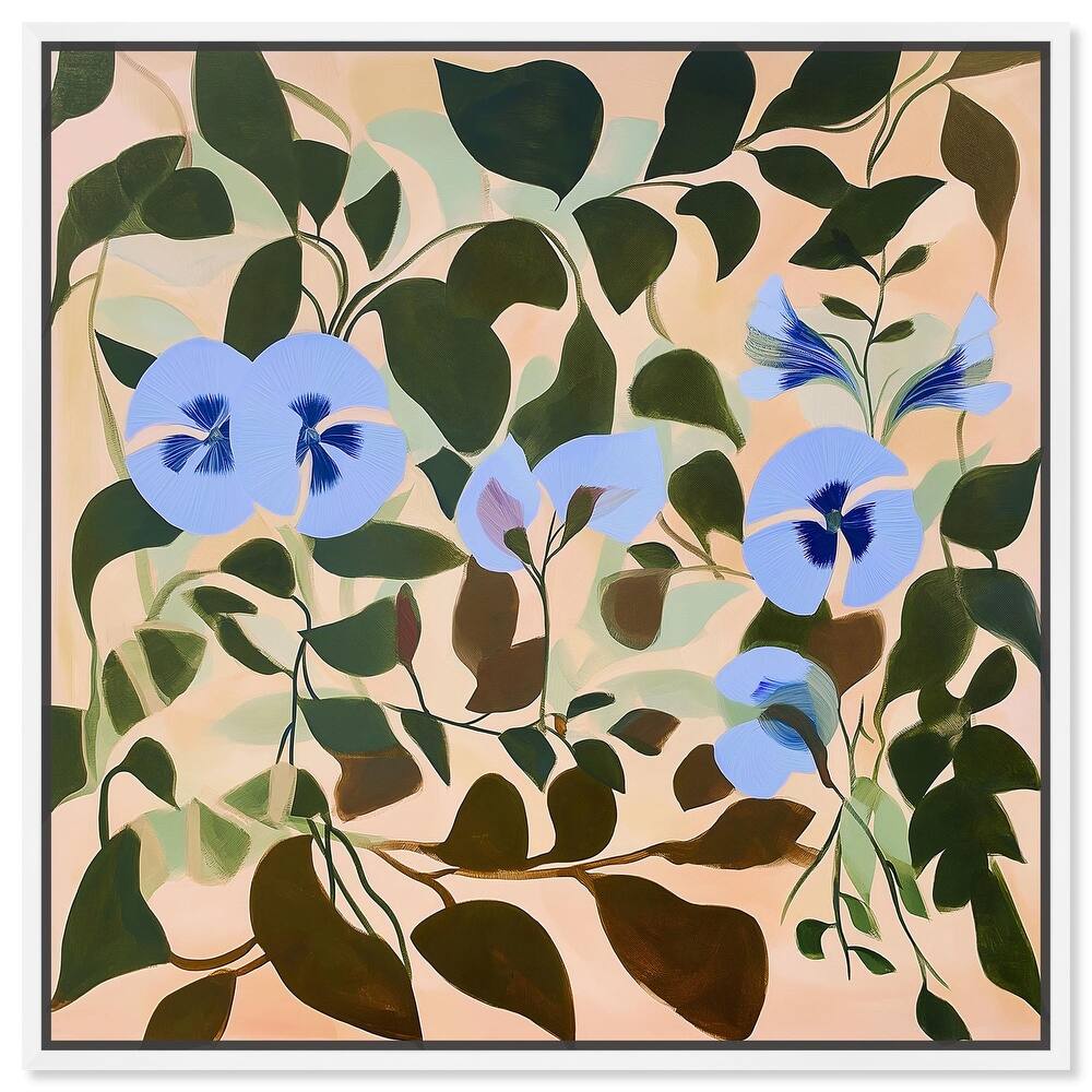 Naive Blue Flowers Canvas by Art Remedy
